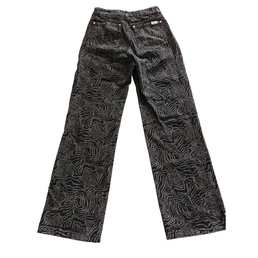 Milk It Funky Black & White Button Front Denim Jeans Women's Size 26 X 29 - Picture 4 of 12